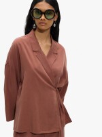 Blusa Estilo Blazer Con Cruce teja