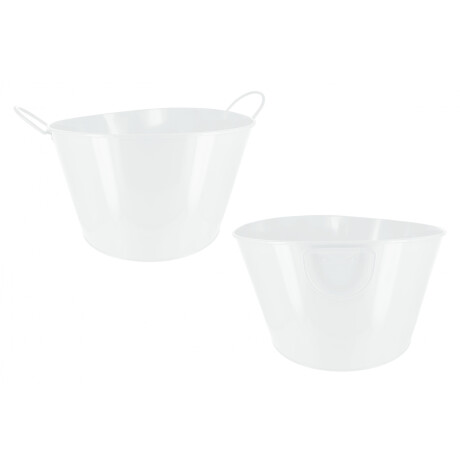 Balde / Hielera De Metal Para Botellas Con Asas Blanco 38x30x23cm Balde / Hielera De Metal Para Botellas Con Asas Blanco 38x30x23cm