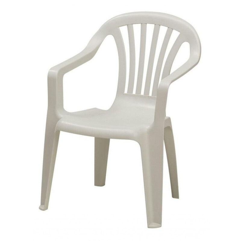 Silla de PVC Resina color BLANCO CON POSABRAZOS Silla de PVC Resina color BLANCO CON POSABRAZOS