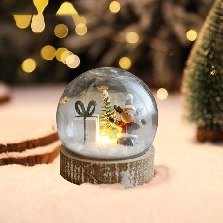 Esfera Navideña De Cristal Ciervo Marrón