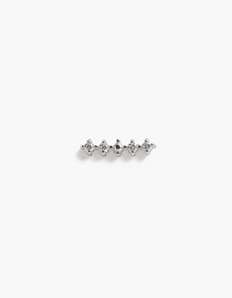 Bijouterie Vs Strass Piercing Barra Con Strass - Plateado