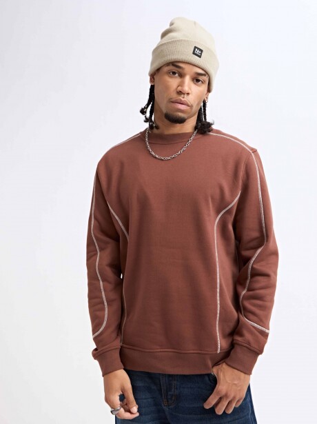BUZO CONTRASTE MARRON