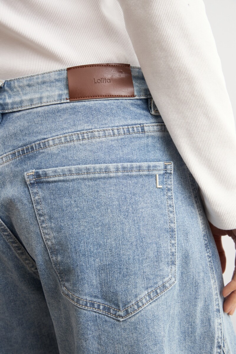 Jean wide leg Basia bicolor jean medio