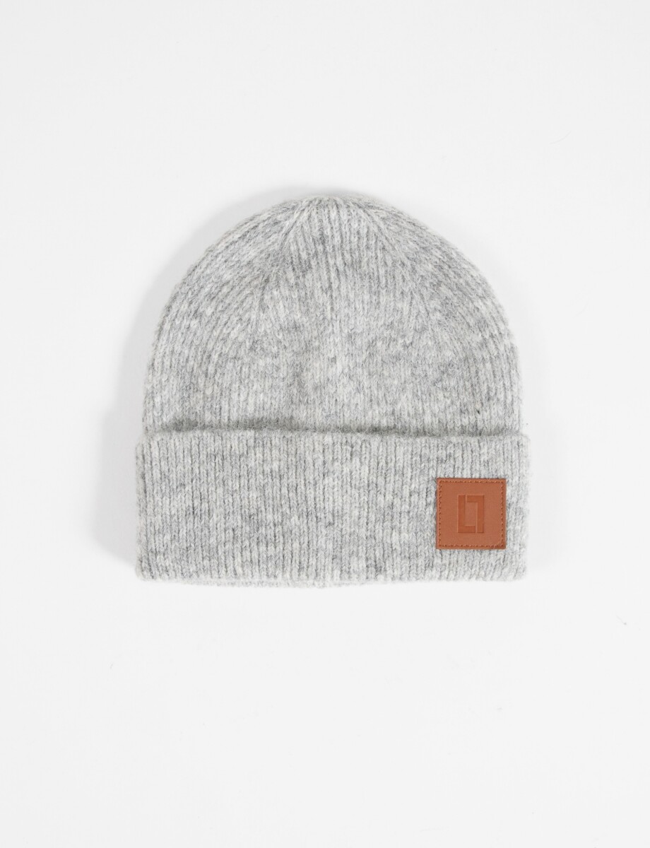 Gorro tejido - gris melange 