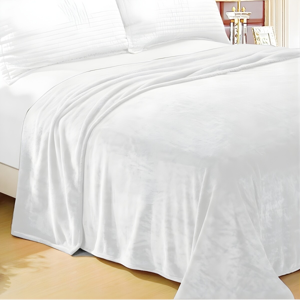 Frazada Home Class de Flannel 1 Plaza - Blanco 