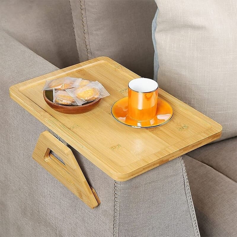 Bandeja soporte posa vasos para sillon de bambú Bandeja soporte posa vasos para sillon de bambú