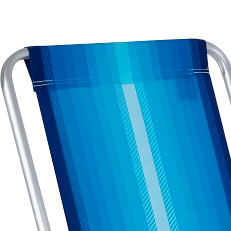 Reposera Silla Alta Plegable en Aluminio Conforto Mor Rayada Celeste/azul