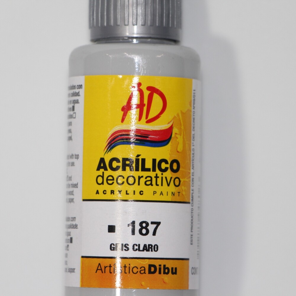 PINTURA ACRILICA ARTISTICA DIBU 60 ML. DIFERENTES COLORES COLOR GRIS CLARO 187