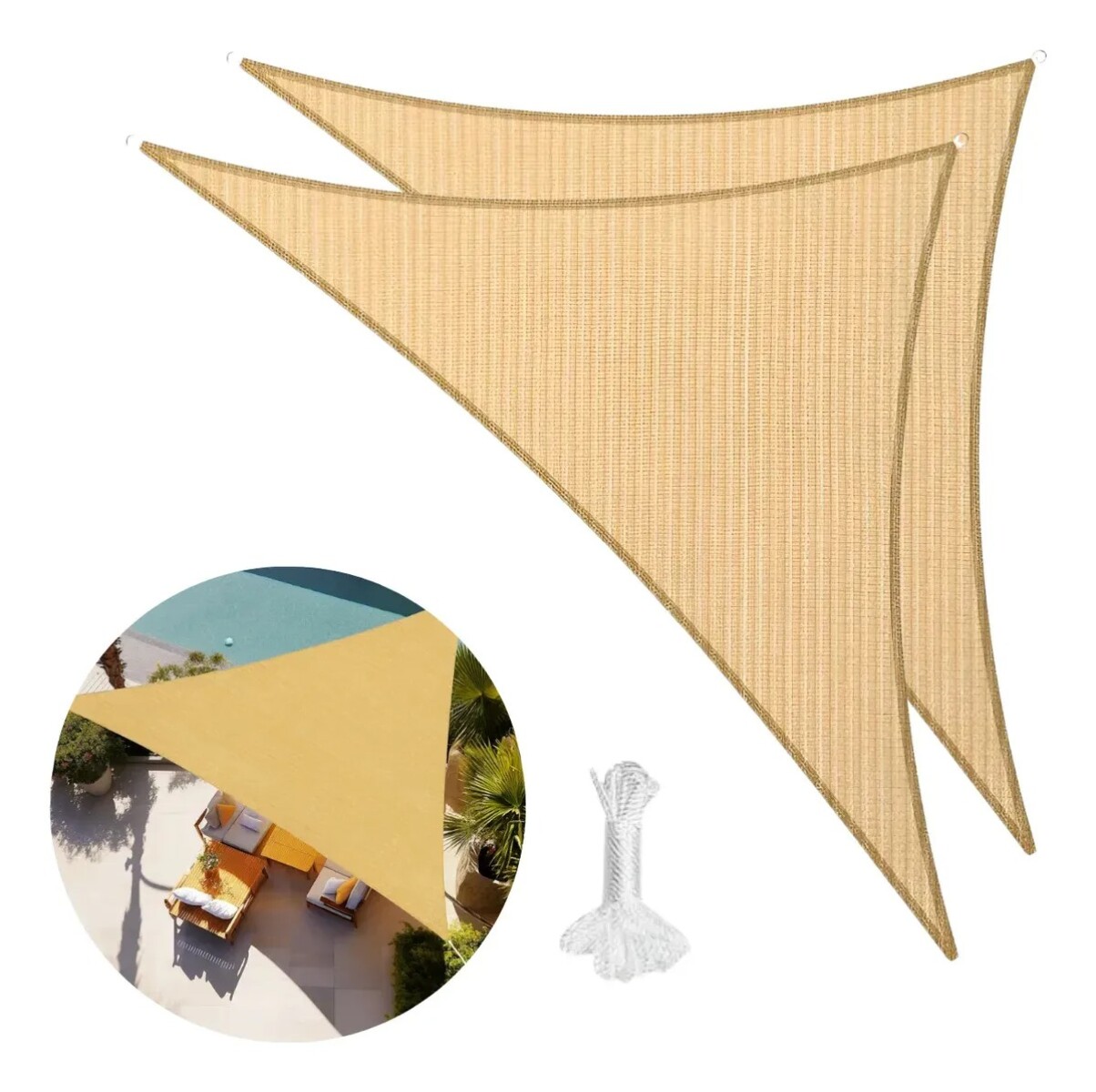 Toldo Vela Triangular 3x3x3m Beige 