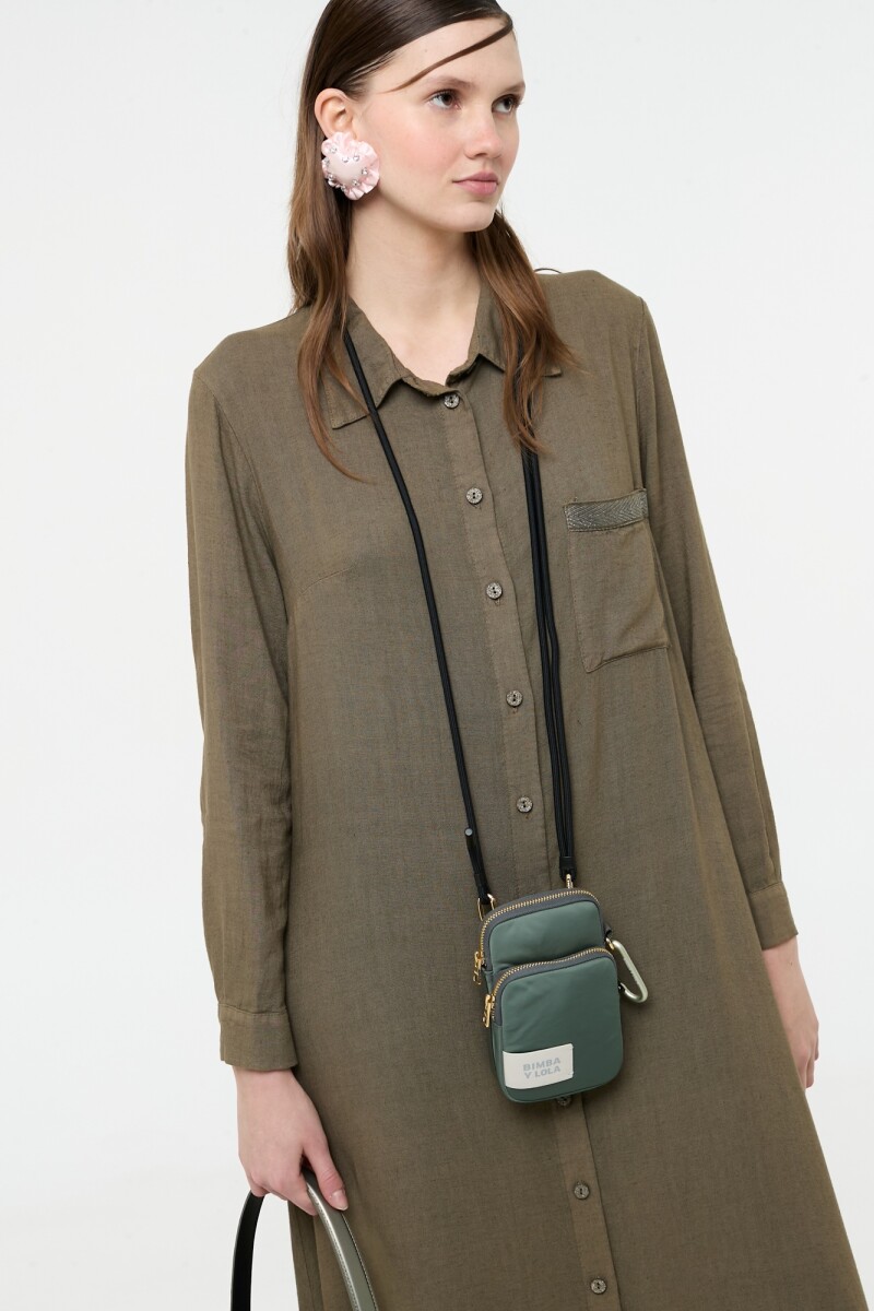 Camisa larga verde militar new arrivals