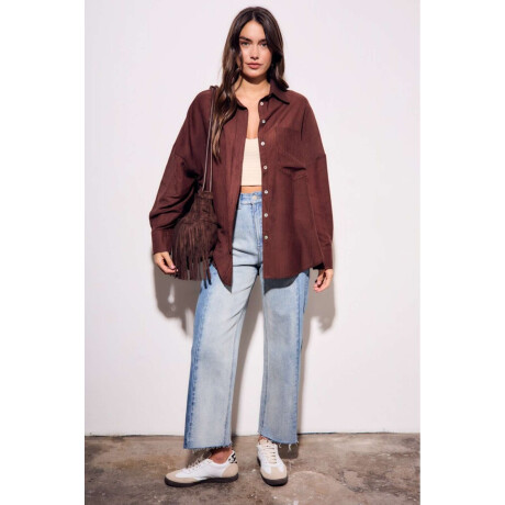 Camisa Tencel Chocolate