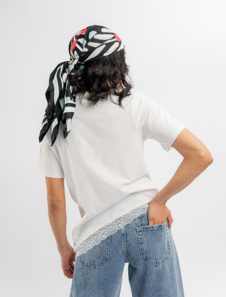 T-shirt con encaje Luma blanco