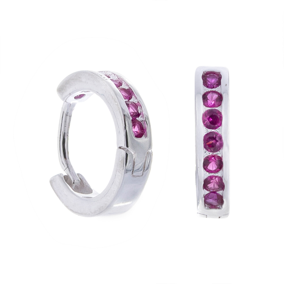 Par de aros de plata 925 con circonias. 