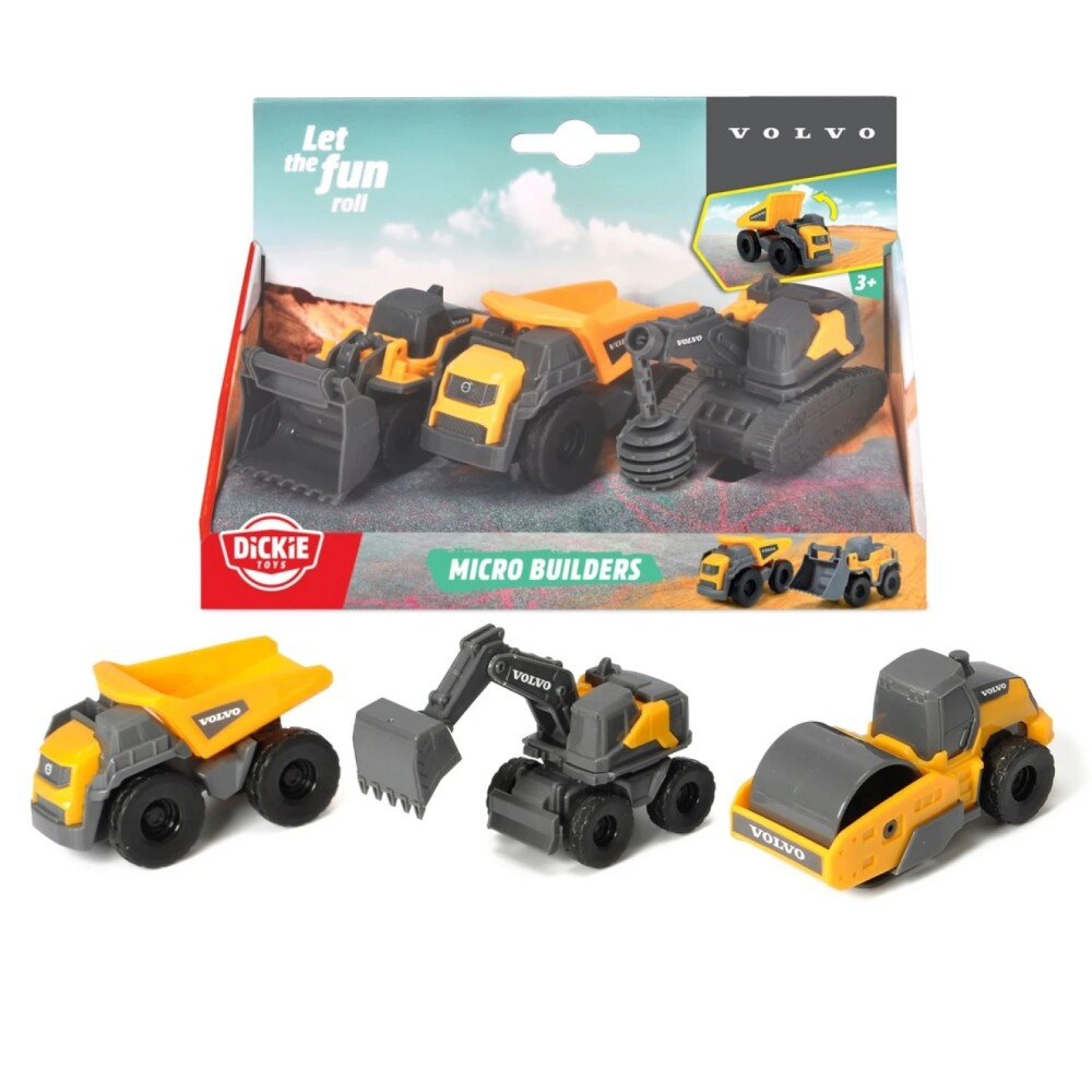 DICKIE VOLVO PACK X 3 VEHICULOS DE CONSTRUCCION DICKIE VOLVO PACK X 3 VEHICULOS DE CONSTRUCCION