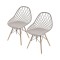 Kit x2 Silla Kaila Base En Madera Beige