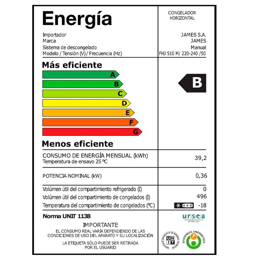 Freezer Horizontal James FHJ-510 M Freezer Horizontal James FHJ-510 M