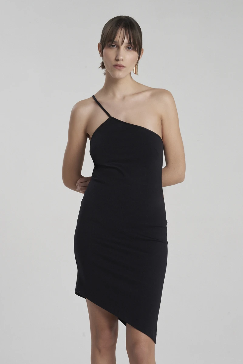 VESTIDO CORTO FORO Negro