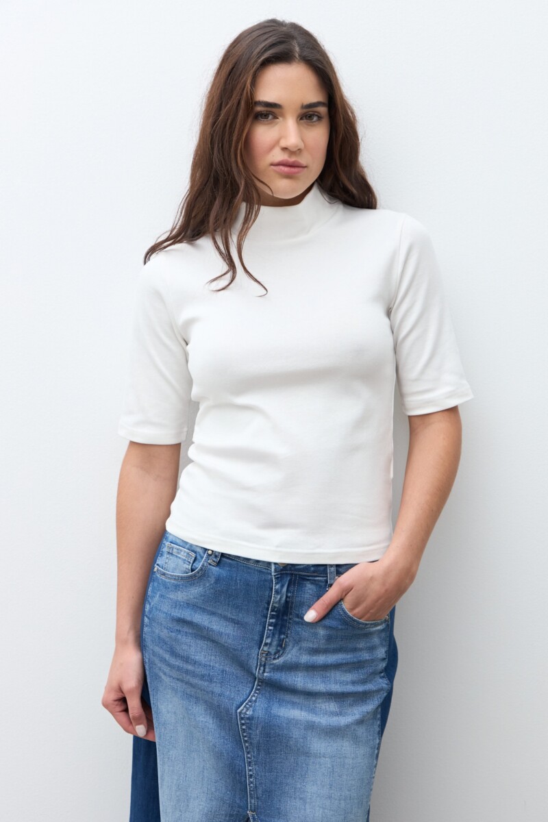 Media polera manga corta crudo