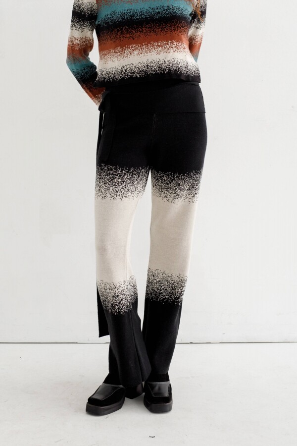 Suza Knitted Pant Blanco / Negro