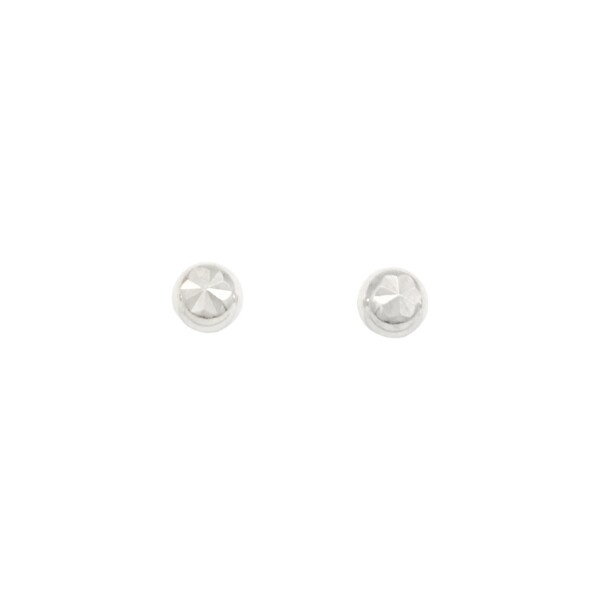 Caravanas Bolita facetada-Plata 925-Sin Piedra-CA3572 sinpiedra