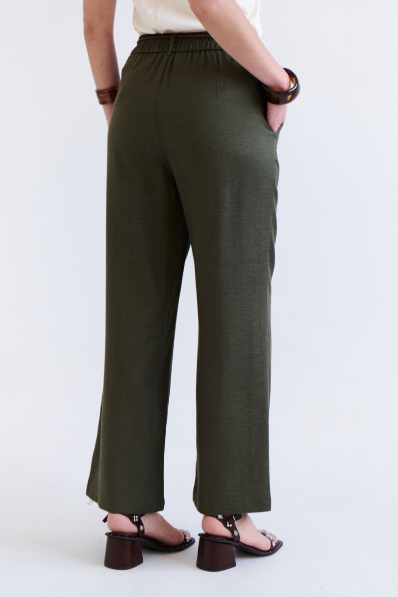 PANTALON LINO LYRIO OLIVA