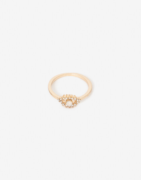 Anillos Chicos Lucky charm Anillo Chico Ojito Strass - Dorado