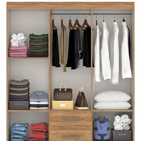 ROPERO 6 PUERTAS 2 CAJONES GUARDARROPA ARMARIO CLÓSET PLACARD MADERA GRIS