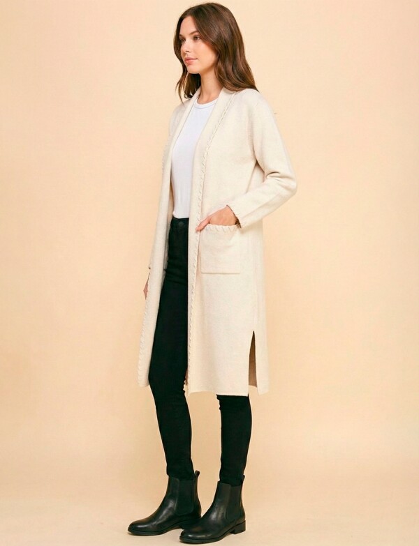 Cardigan Pespunte BEIGE