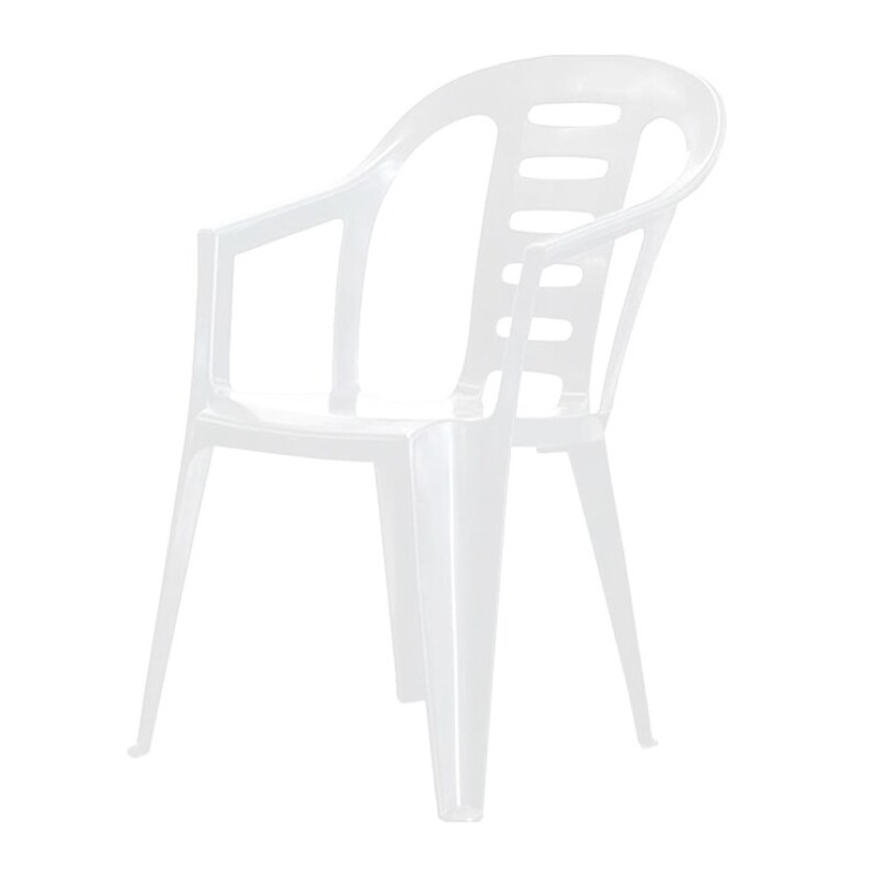 Silla Jardín/eventos Plástico Con Posabrazos Apilable Color Blanco Liso Silla Jardín/eventos Plástico Con Posabrazos Apilable Color Blanco Liso