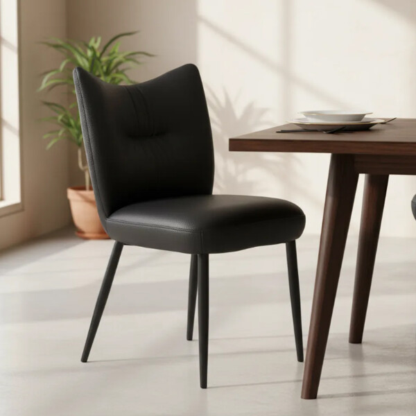 Silla De Comedor Ecocuero Super Acolchonada Negro