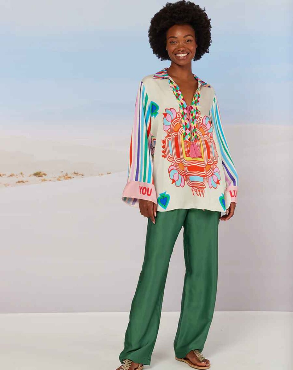 MIA STRING TIE COLLAR BLOUSE 