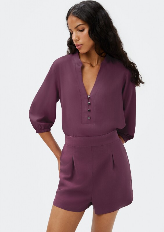 BLUSA FEM ROXO ESCURO