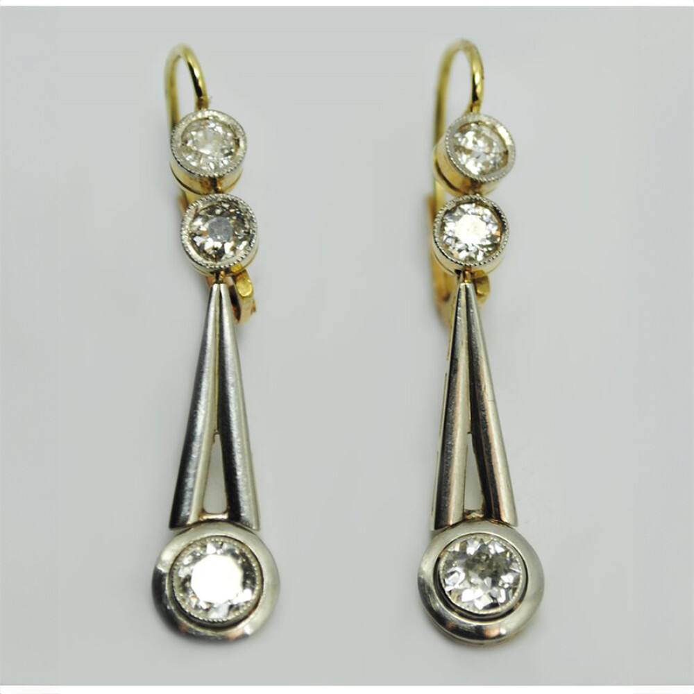 Caravanas Oro 18K Y brillantes Caravanas Oro 18K Y brillantes