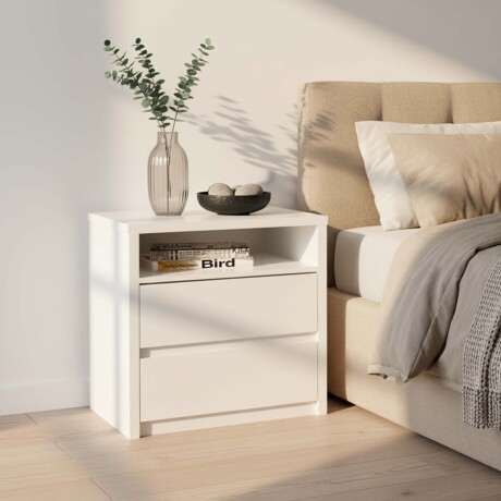 MESA DE LUZ 2 CAJONES MDF BLANCO SOUTH