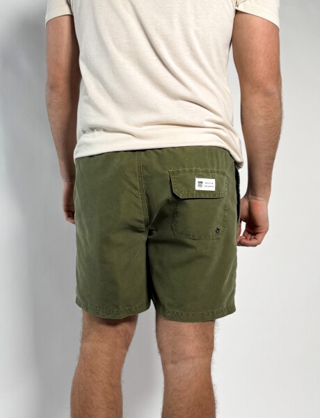Short de baño liso Acid Wash Avici Verde