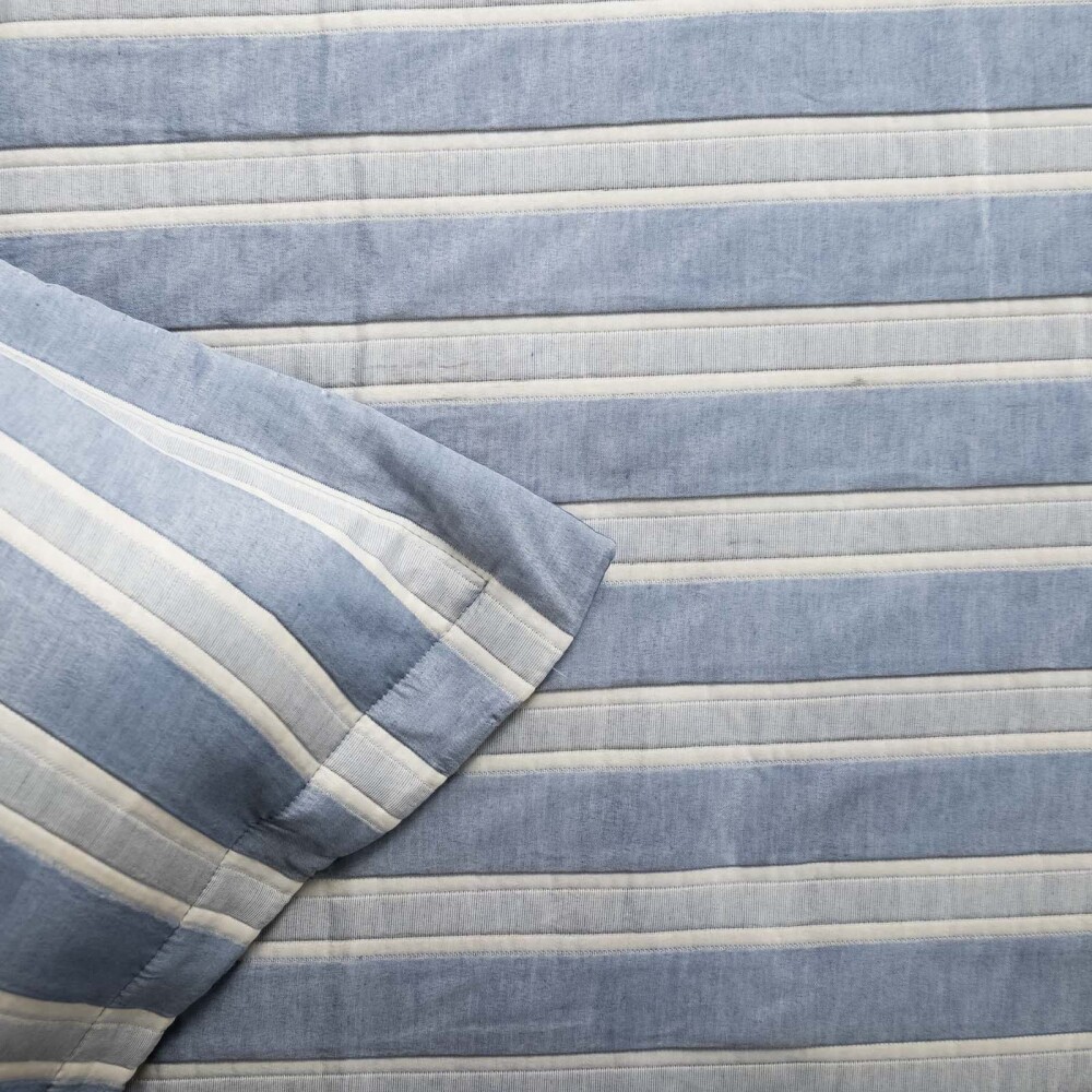 SET CUBRECAMA 1 PLAZA ALGODON-Y-POLIESTER AZUL MATRESS
