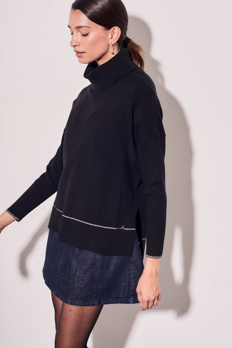 Polera Algodón Elastano Negro