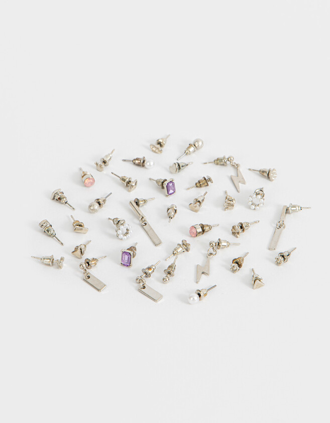 Aros Sets De metal Set De Aros De Metal Plateado - Plateado