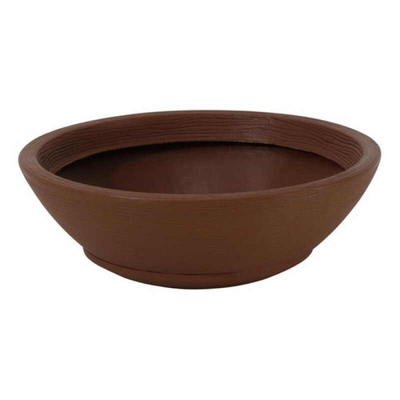 Maceta Indi Tramontina 40cm diámetro con plato en plástico resistente Marrón