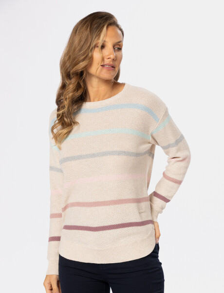BUZO TEJIDO RAYADO Beige