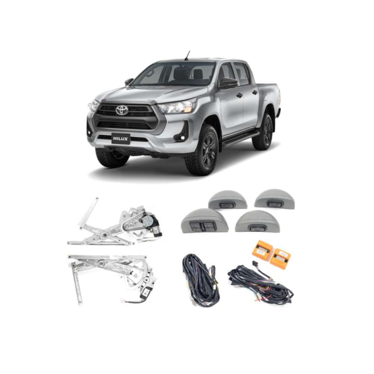 Alzacristales Tragial Para Hilux 4P (Alt) - Kit Completo Para Instalación 