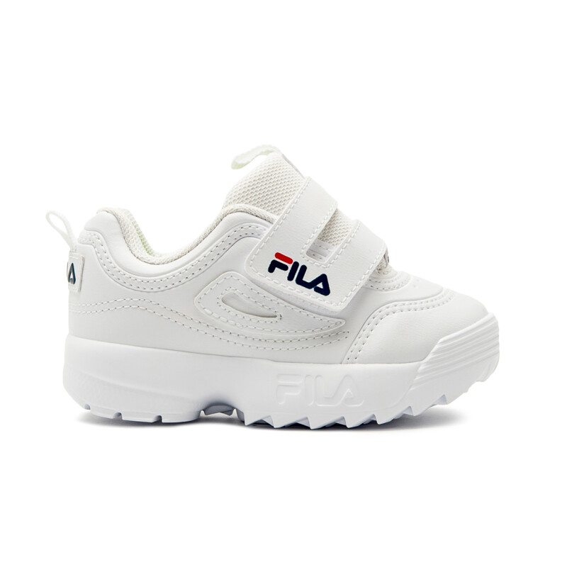 Championes Bebé Fila Disruptor con Velcro Blanco-Marino