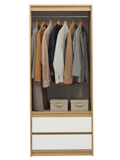 Armario BILLUND 80x193 blanco/roble Armario BILLUND 80x193 blanco/roble
