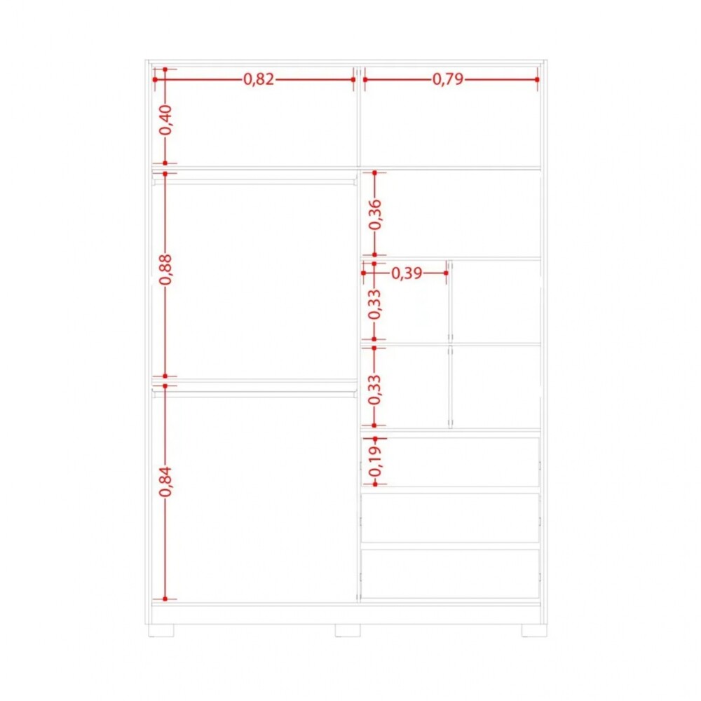 Ropero 2 puertas Corredizas - Frizatto Ropero 2 puertas Corredizas - Frizatto