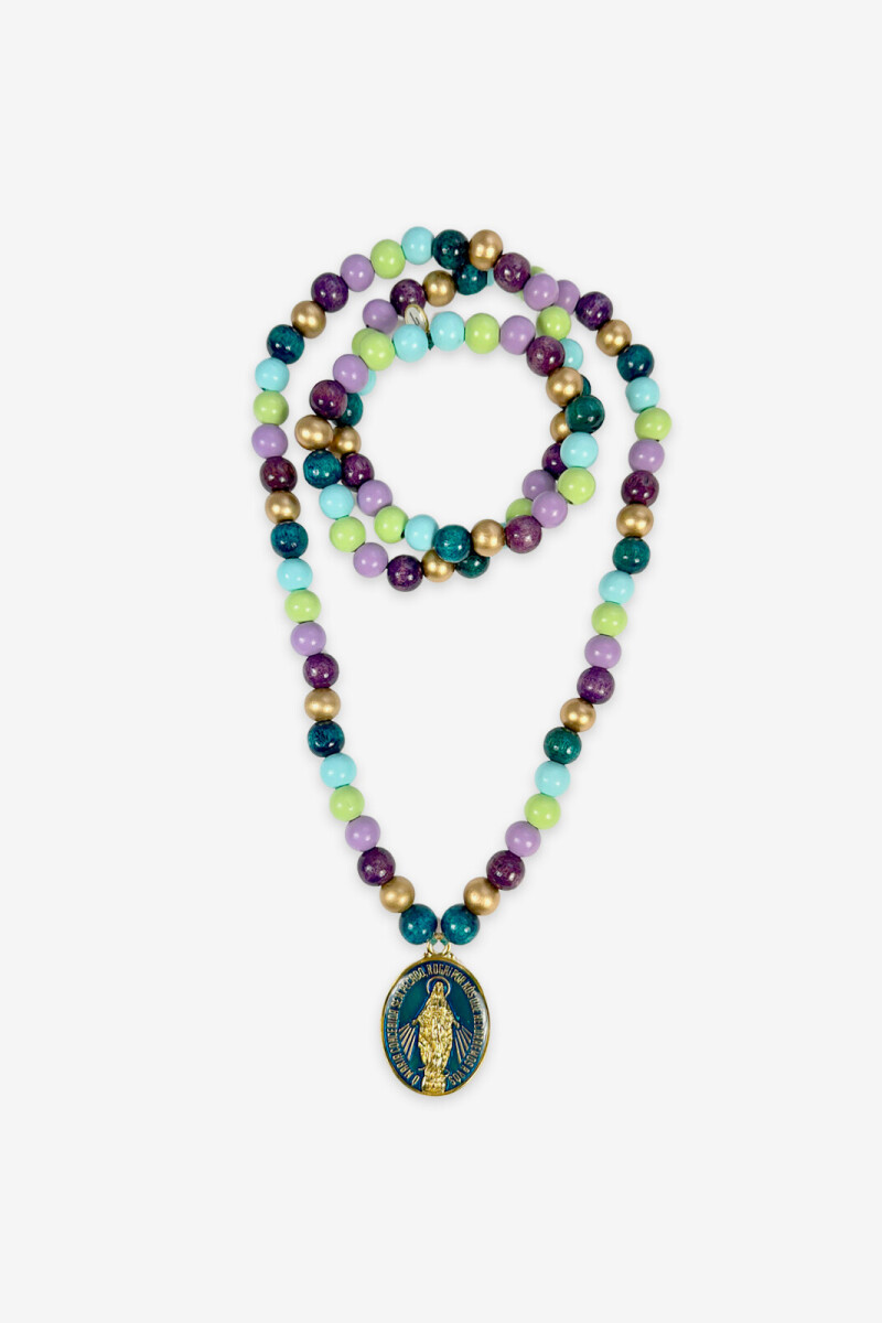 Collar de madera Multicolor