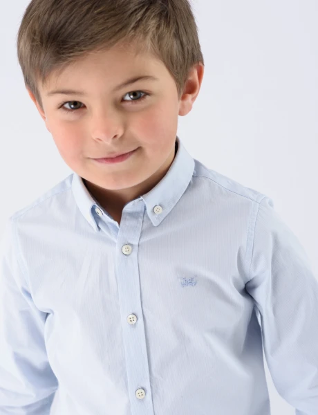 CAMISA RAYADA Celeste