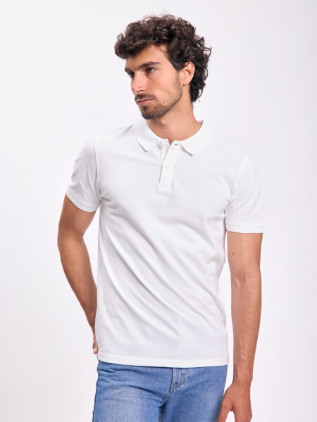 Remera polo piqué Blanca