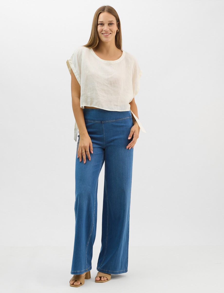 Jegging Estilo Palazzo Con Cintura Elástica - Jean 