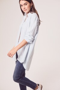 Blusa Rayas Celeste
