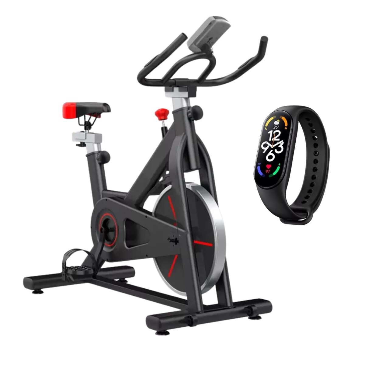 Bicicleta De Spinning Fija Con Resistencia P/fricción 130kg - Negro 